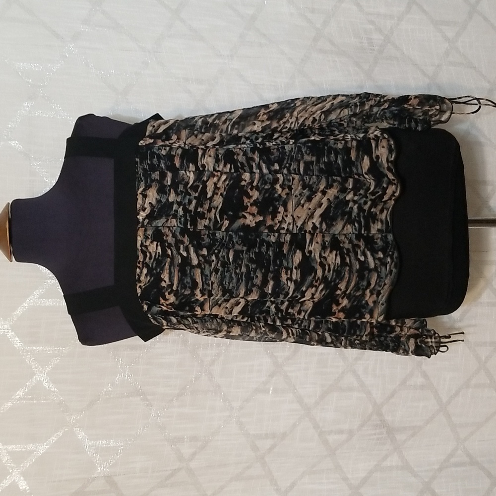 Lisa & Lucy Top Size XS Tan Black Wymsygoth Softgoth